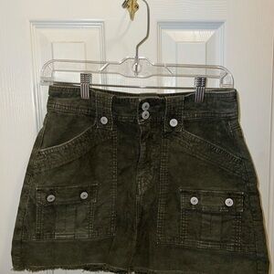 American Eagle- Olive Green Mini Skirt with Button Details